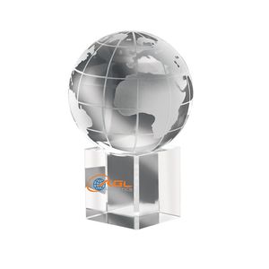 MUNDI Elegant Crystal Globe Paperweight with Stand