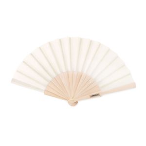 FANNY WOOD Elegant Wooden Hand Fan with Polyester Fabric - GiftRetail MO9532