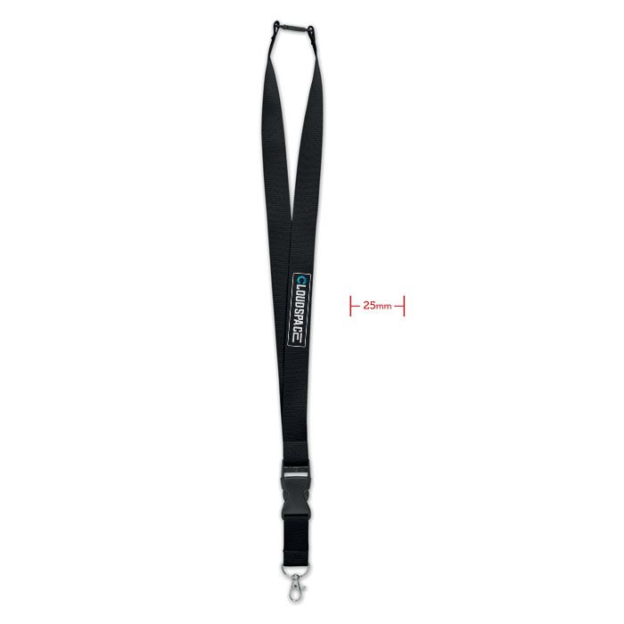 GiftRetail MO9661 - WIDE LANY Premium 25mm Lanyard with Metal Hook and Safety Breakaway