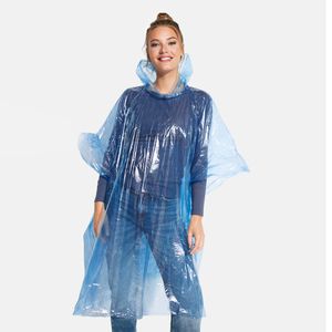 SHAKA Transparenter Regenponcho in Einheitsgröße für Erwachsene mit Kapuze und Armöffnungen - EgotierPro CB5601
