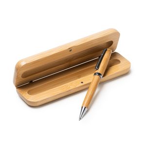 Stamina BL8041 - BODONI Drehkugelschreiber aus Bambus mit Details aus Edelstahl