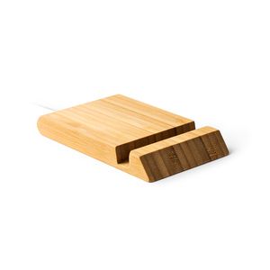 Stamina CR3027 - GAMMA Wireless charger with support for mobile phones and tablets made of bamboo