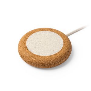 SULAC Drahtloses Ladegerät mit Naturkorkgehäuse und Weizenfasern