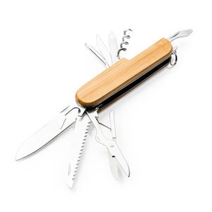 Stamina NA4096 - BINTAL Multipurpose jackknife with accessories in stainless steel and main structure in bamboo