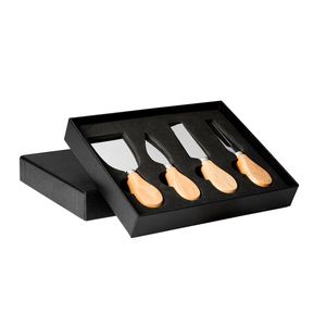 Stamina QU4101 - EDAM Cheese set with 4 utensils in stainless steel and wooden handle