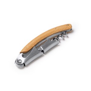 RICAL Stainless Steel Corkscrew w/Bamboo Handle - EgotierPro SC1189