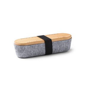 Stamina ET1325 - NIBIX Pencil case with bamboo lid and main structure in recycle felt fabric