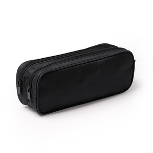 DILU Pencil case in 300D RPET polyester with double compartment and zipper fastening