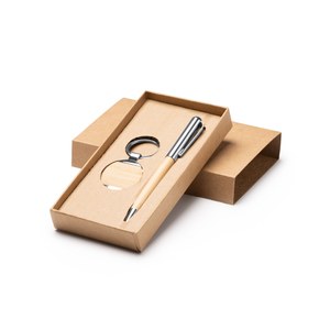 Stamina HW1336 - SET PAULOV Ball pen and keyring set in bamboo with metallic details
