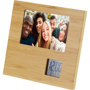 Sasa bamboo photo frame with thermometer - EgotierPro 104560