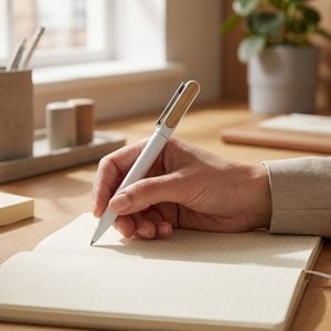 Blanca recycled aluminium ballpoint pen (black ink) - EgotierPro 107914