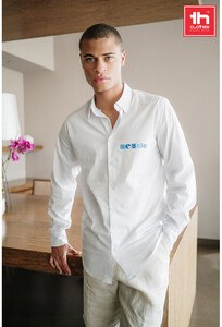 TH Clothes 30194 - Men's long-sleeved shirt. White