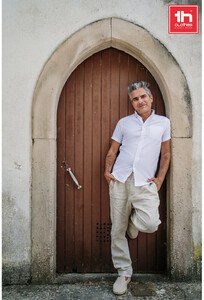 TH Clothes 30200 - Kurzärmeliges Herren-Oxford-Hemd. Weiße Farbe