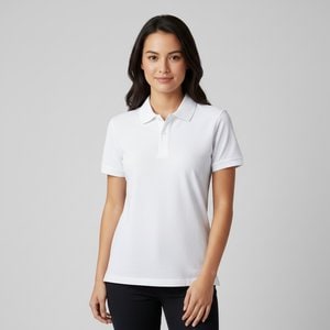 TH Clothes 30261 - Kurzarm-Poloshirt für Damen aus kardierter Baumwolle