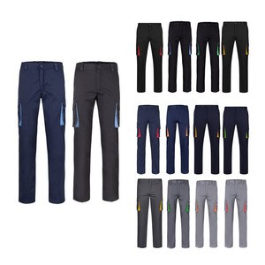 Velilla 36031 - Two-tone, multi-pocket stretch trousers (240g/m²), in cotton (46%), EME (38%) and polyester (16%)