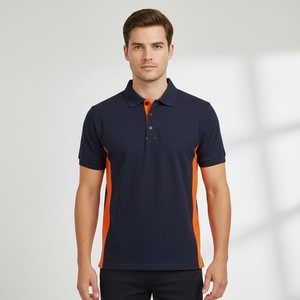 Velilla 36039 - Two-tone piqué polo shirt (180g/m²), short sleeve, in cotton (60%) and polyester (40%)