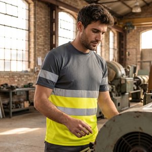 Velilla 36094 - Two-tone bird-eye technical T-shirt (140g/m²), in polyester (100%)