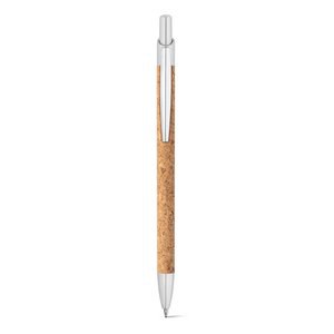 Cork and aluminium ball pen with clip - Egotier 91647