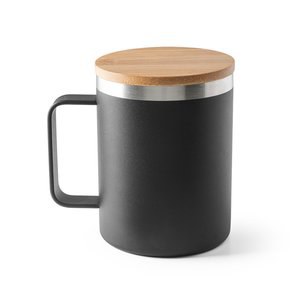 Becher aus 90% recyceltem Edelstahl mit Bambusdeckel 420 mL - Egotier 94276