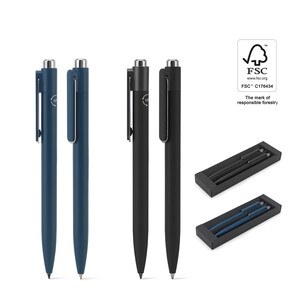 Set bestehend aus einem Kugelschreiber und einem Stift ohne Tinte, beide aus Aluminium (94% recycelt) - Egotier 91980