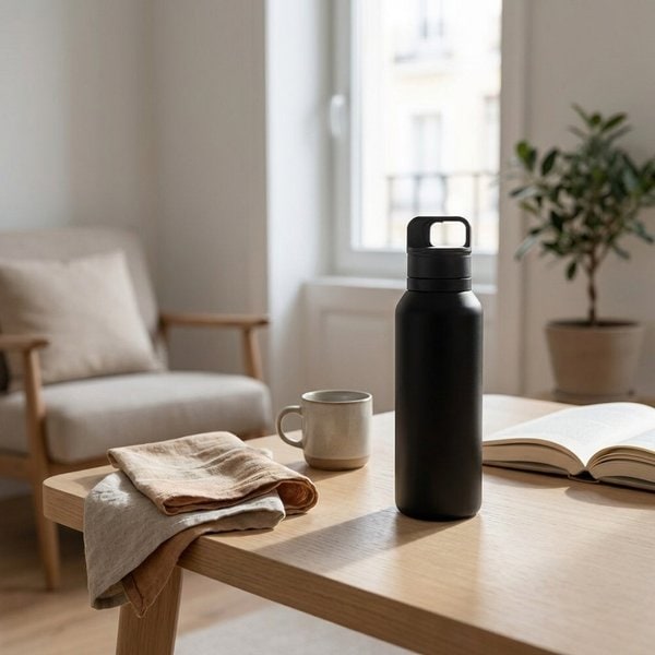 Edelstahlflasche (91% recycelt) mit vakuumisolierter Doppelwand 590 mL