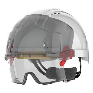JSP JSAMB170 - EVO® VISTAlens™ safety helmet, micro-visor, ventilated, with built-in anti-fog, K&N anti-scratch over-glasses