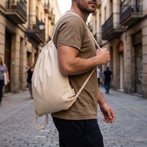 Odisha 100 g/m² OCS organic drawstring bag 5L - EgotierPro 120778