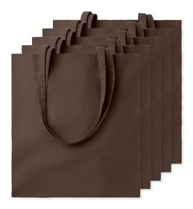 Pack mit 5 GiftRetail MO9268 - COTTONEL COLOUR + Shopping Bag Cotton 140g/m²