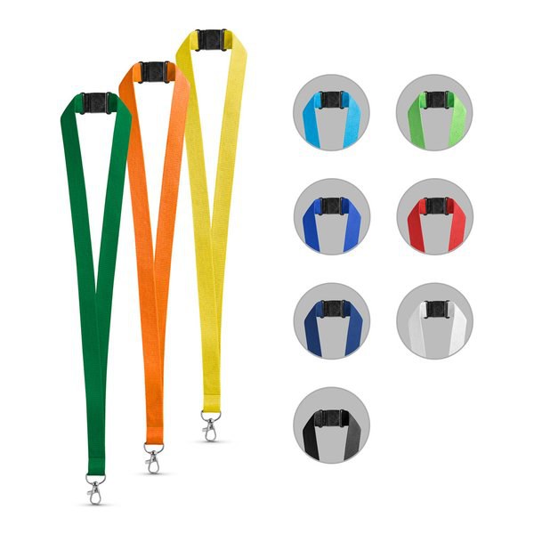 Polyester lanyard with safety clasp