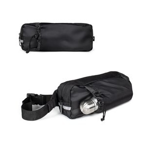 300D recycled polyester (shiny finish) and 600D recycled polyester waist bag with reflective elements - Egotier 92091A