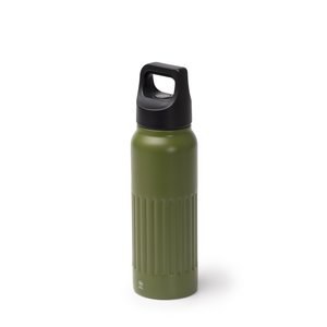 Stamina BI2014 - MORONI Double-walled bottle made from recycled 304 stainless steel with a bevelled surface in the lower section