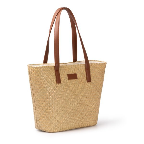Stamina BO1956 - MIYAKO Handtasche mit Strohaußenseite und Innenfutter aus Baumwolle