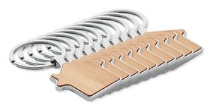 Pack mit 10 GiftRetail MO9949 - BURNIE Schlüsselring Bambus, Haus