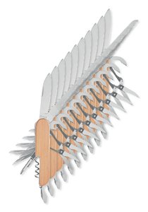 Pack mit 100 GiftRetail MO9934 - LUCY LUX Taschenmesser Bambus