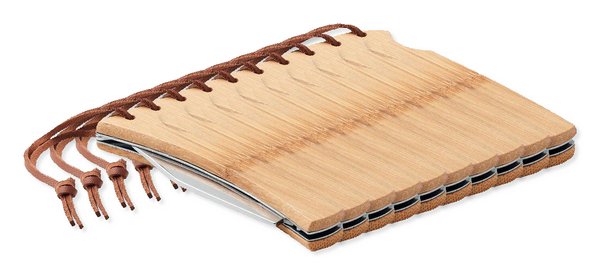 Pack of 10 GiftRetail MO6623 - MANSAN Eco-Friendly Bamboo Handle Foldable Knife