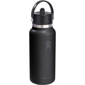 Hydro Flask 100992 - Wide Mouth 946 ml isolierte Edelstahl Trinkflasche mit Strohhalmverschluss